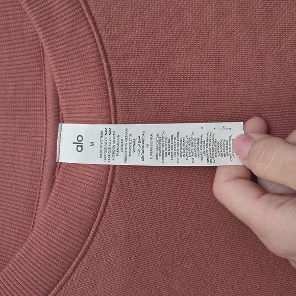 Alo Yoga Accolade Crew Neck Pullover Sweatshirt Soft Terracotta/ M - Picture 5 of 16